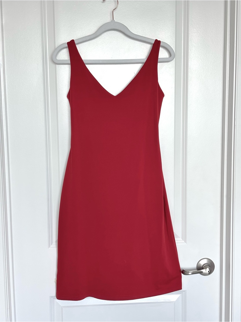 Susana Monaco Red Dress Medium Stretch Sleeveless Designer Minimalist